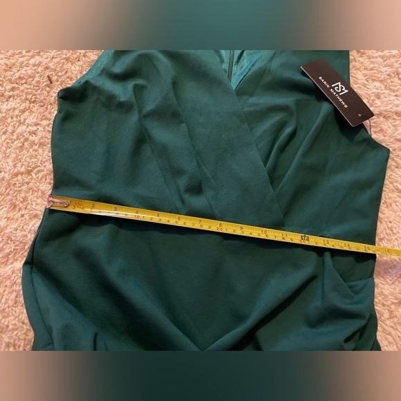 Sarin Mathews Green Emerald Sleeveless V Neck Wrap Dress XL - Picture 11 of 15